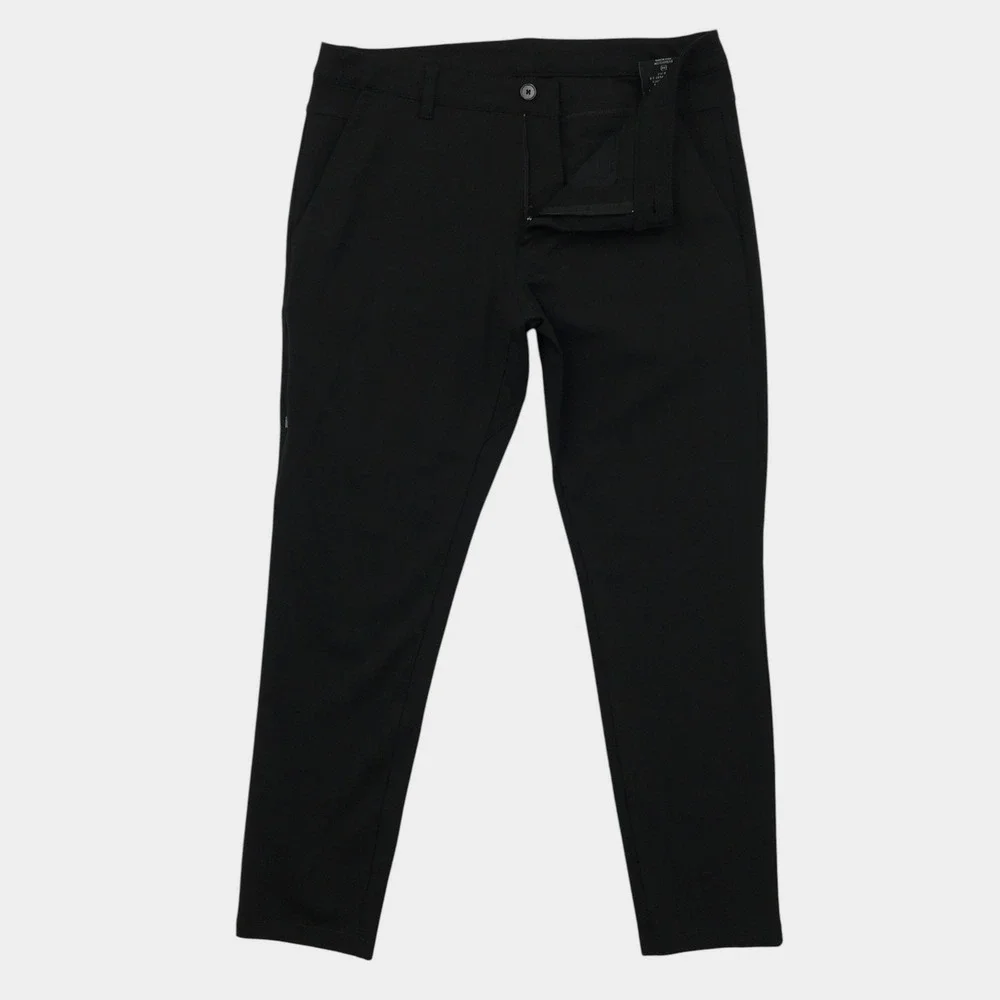 BYLT Premium Basics Everyday Pant 2.0 Slim Black Mens 36 Stretch Chino Trousers